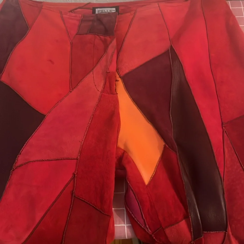 Vintage Wilsons Pelle Studio leather suede patchwork pants size 4 - Picture 11 of 16